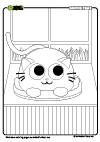 Coloring Page Cat Window